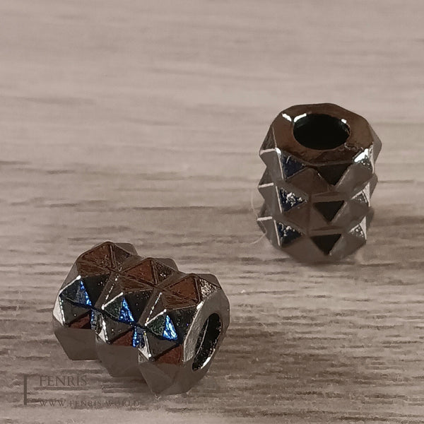 Beard Braid Beads Spikes Gunmetal Silver Set of 2 | Fenris Jewelry
