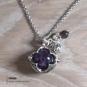 purple amethyst sphere necklace