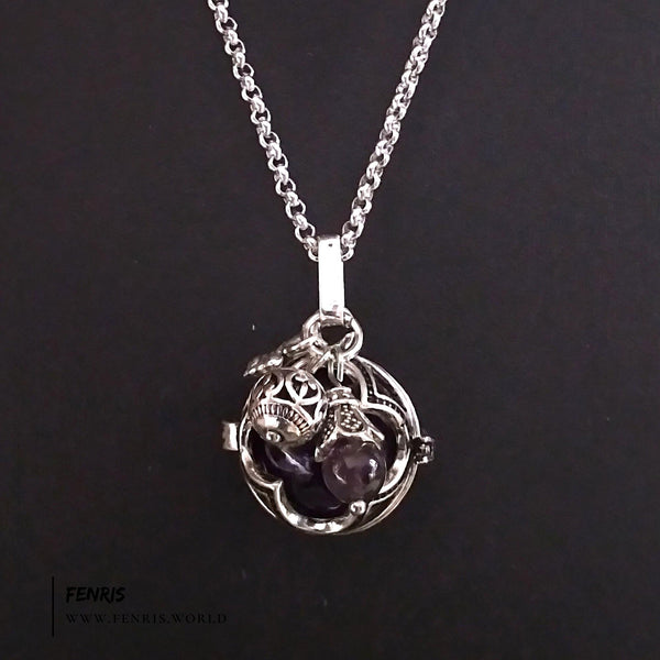 purple amethyst charm necklace