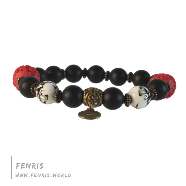black red asian bracelet