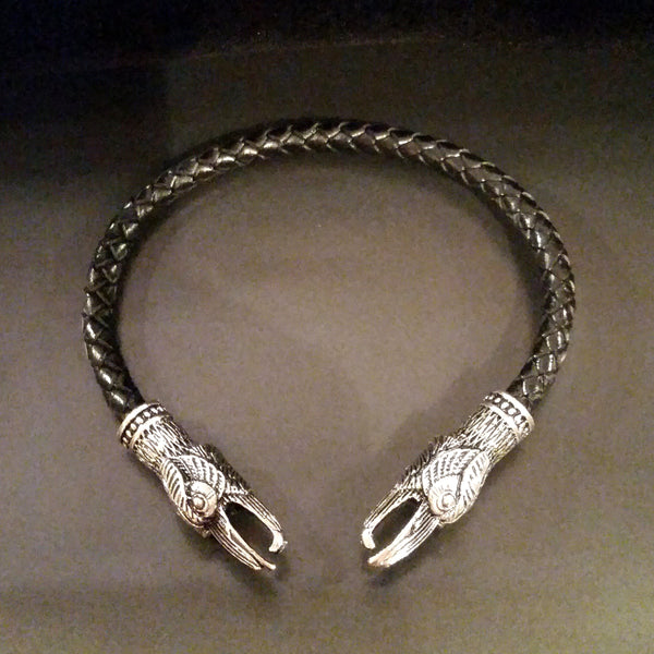 raven bracelet torc silver