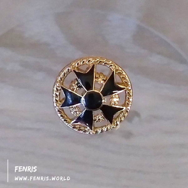 buttons gold black enamel coat jacket designer cosplay star flower