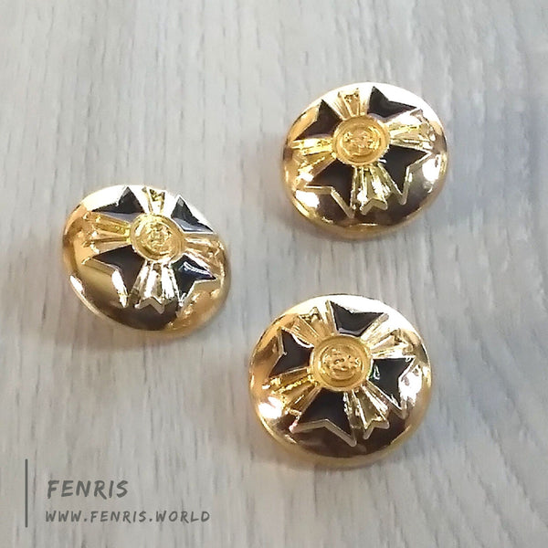 buttons gold designer jacket coat black enamel cross