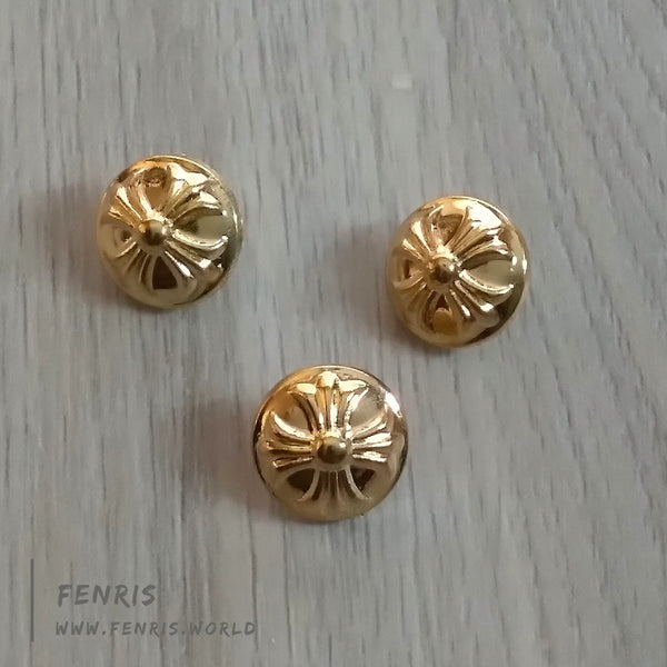 buttons gold gothic cross maltese