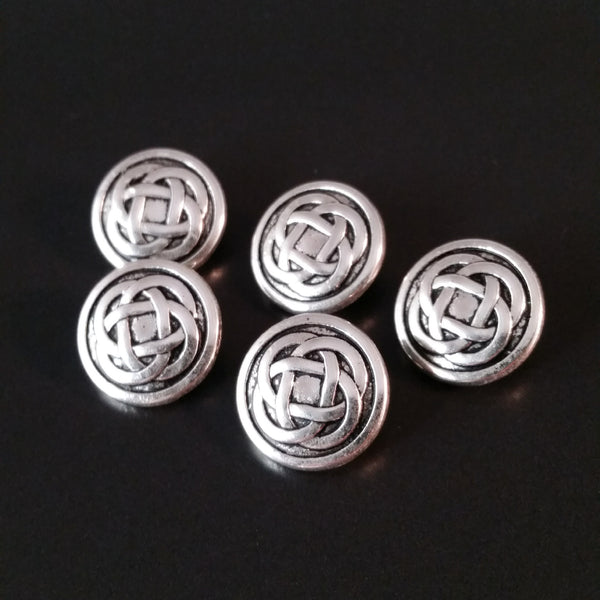silver knot buttons