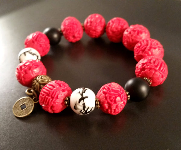 Chinoiserie Bracelet Red