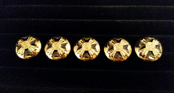 buttons metal gold black enamel cross jacket coat