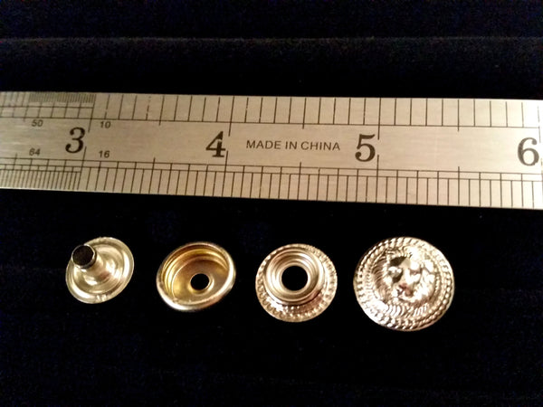 silver snaps metal lion designer coat leather LARP cosplay roman