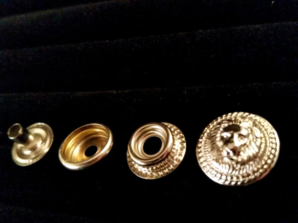 silver snaps metal lion designer coat leather LARP cosplay roman