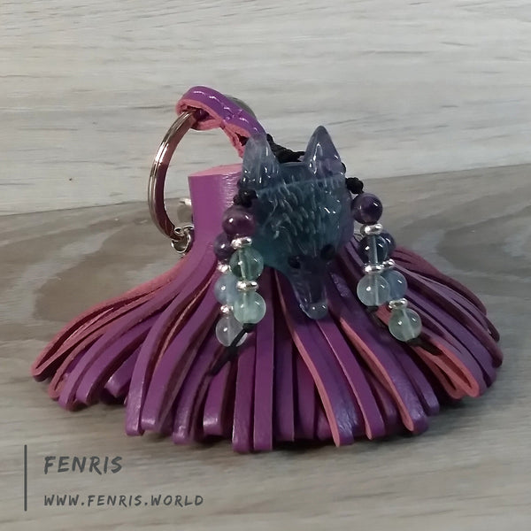handmade wolf keychain