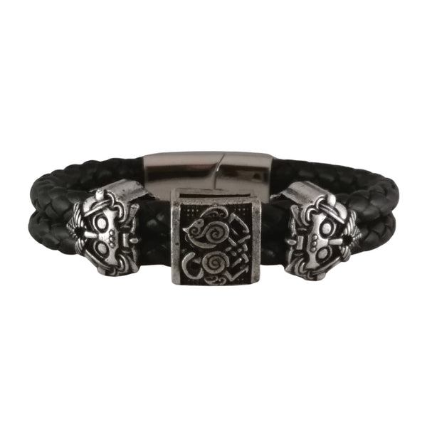 viking bracelet leather