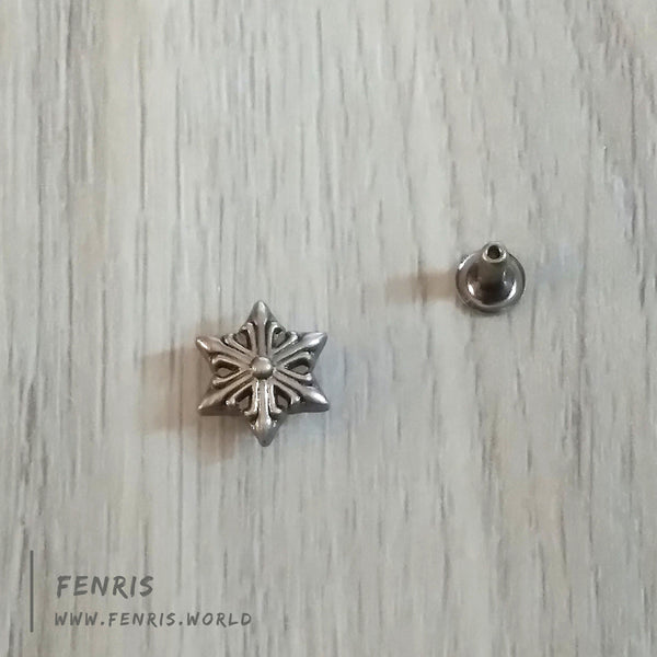 rivets studs silver star snowflake chaos