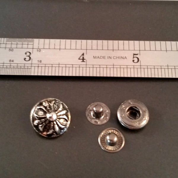 snaps silver gothic cross decorative medieval LARP rock baroque