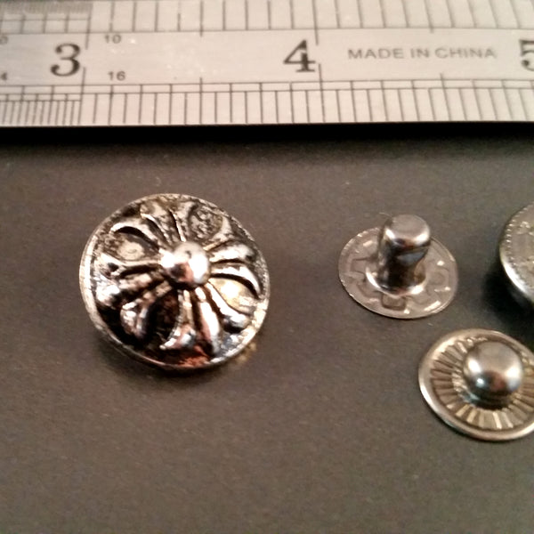 snaps silver gothic cross decorative medieval LARP rock baroque