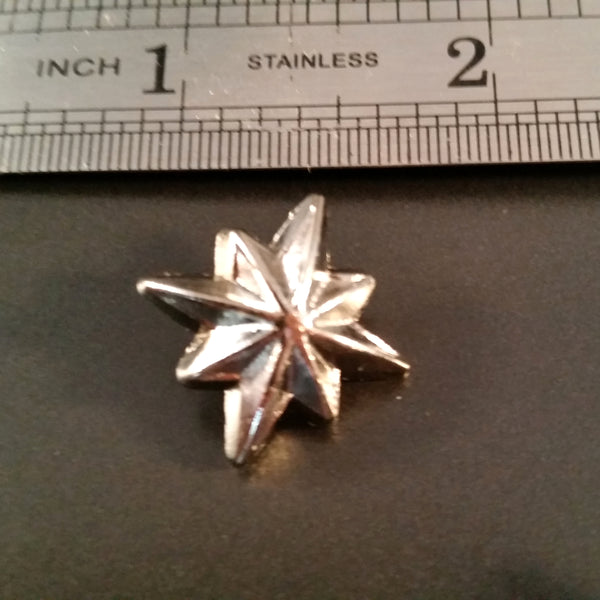 rivet stud silver star compass rose
