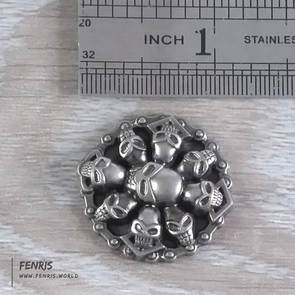 skull rivet studs silver round large biker punk leather