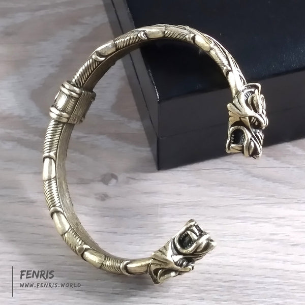 wolf bracelet bronze torc