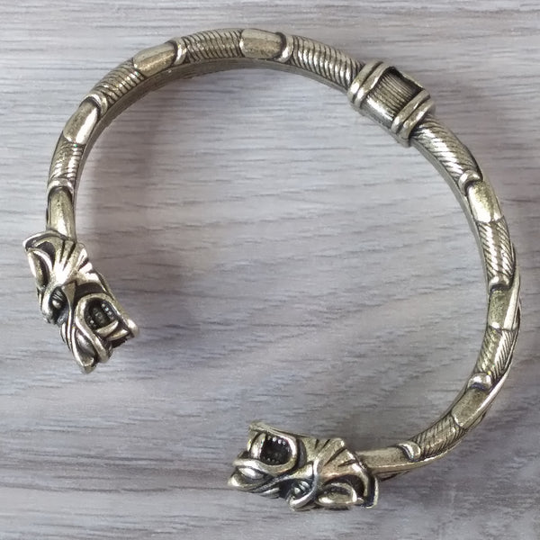 wolf bracelet bronze torc