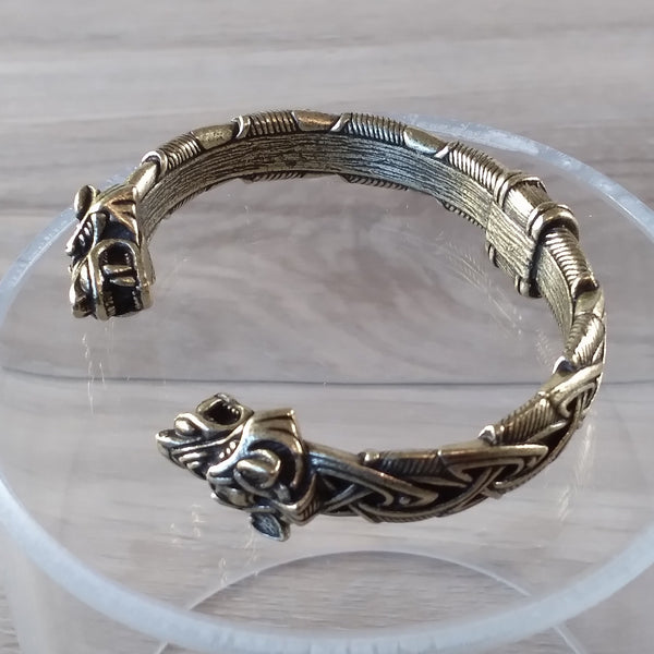 bracelet bronze wolf knot work norse viking mens