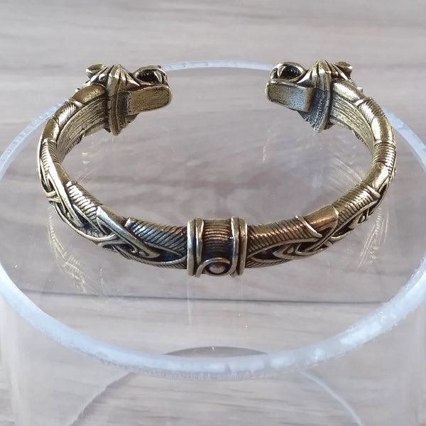 wolf bracelet bronze torc