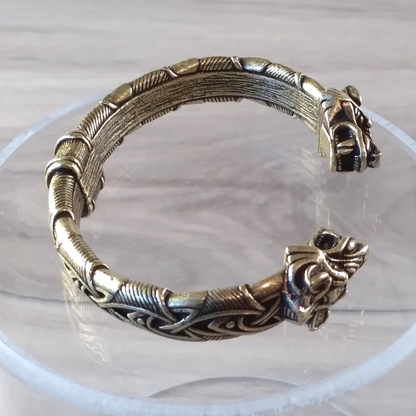 wolf bracelet bronze torc