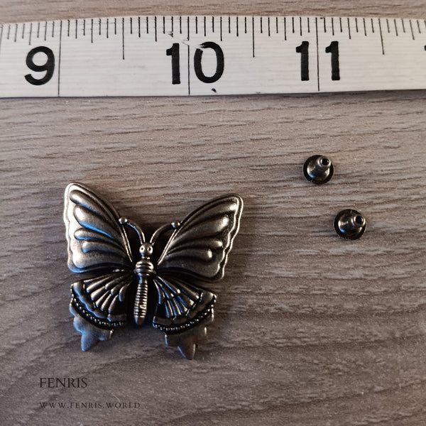 Butterfly rivet stud large silver