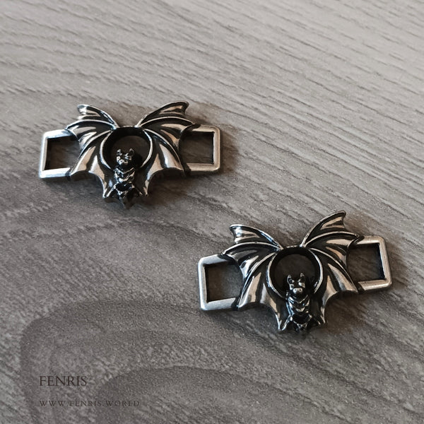 silver bat boot shoe charms