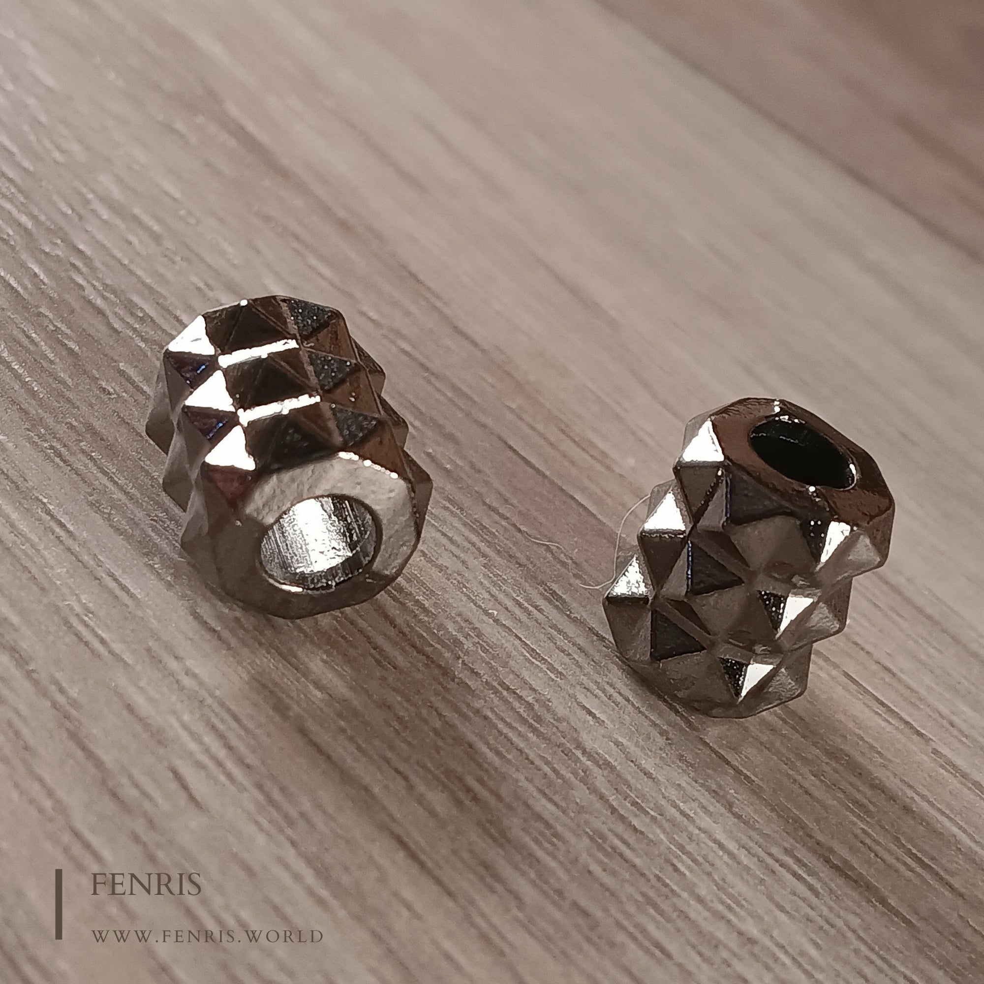 Beard Braid Beads Spikes Gunmetal Silver Set of 2 | Fenris Jewelry