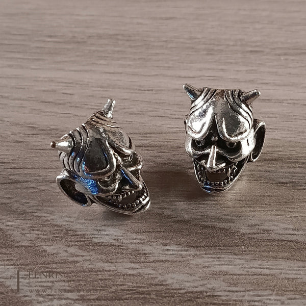 beard braid beads yokai demon oni silver
