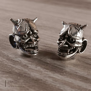 beard braid beads yokai demon oni silver