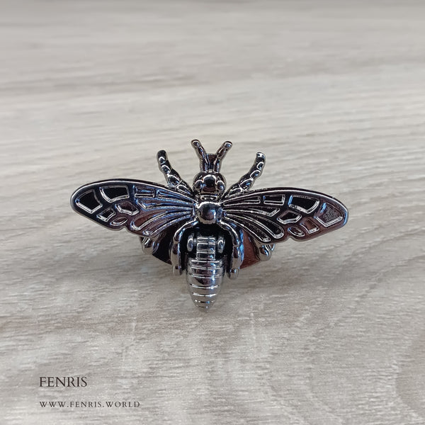 bee handbag bag clasp gunmetal black