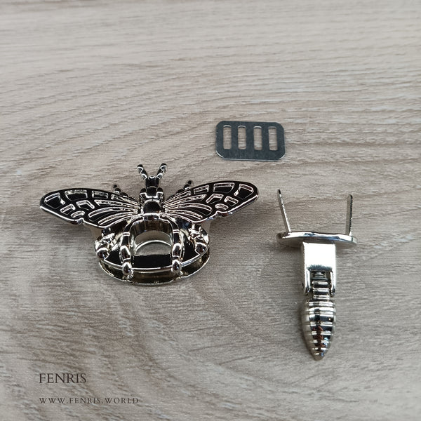 silver bee clasp handbag