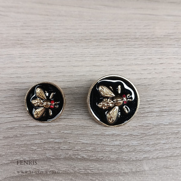 gold black red enamel bee buttons coat jacket sweater