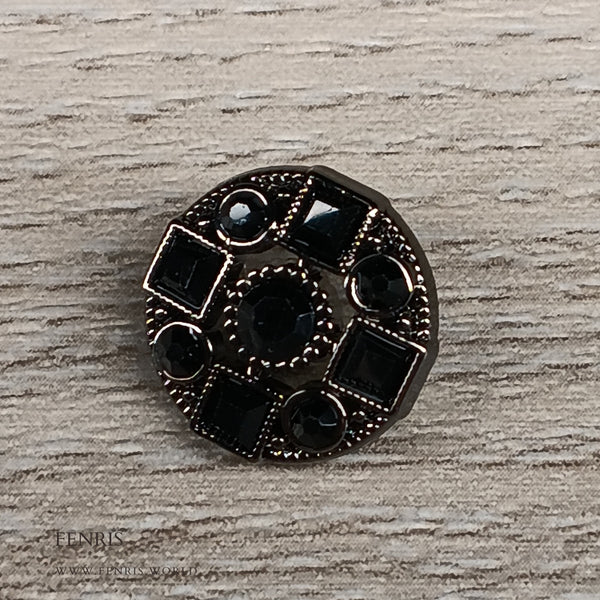 black gunmetal jeweled designer jacket coat buttons metal