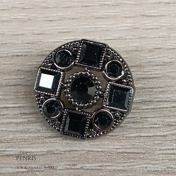 black gunmetal jeweled designer jacket coat buttons metal