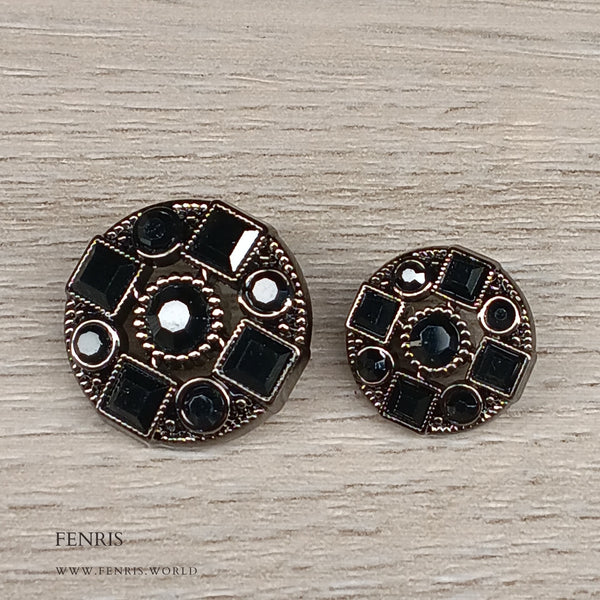 black gunmetal jeweled designer jacket coat buttons metal