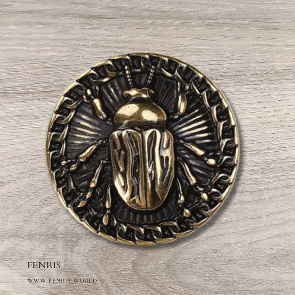 antique gold brass beetle scarab buttons