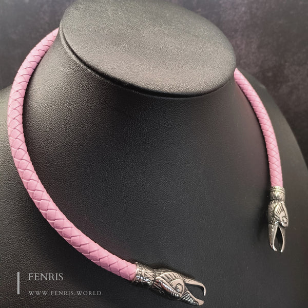 pink silver raven torc