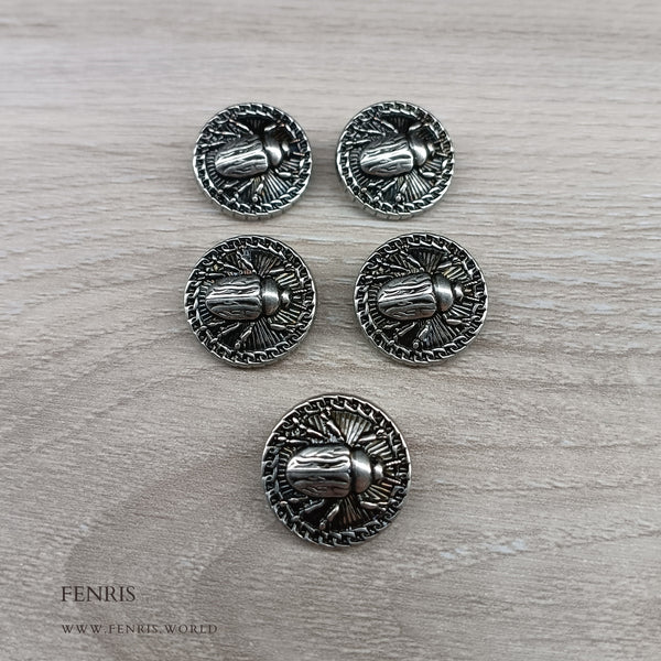silver beetle buttons metal