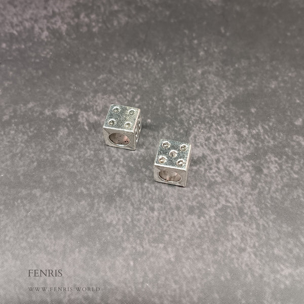 silver dice beard beads