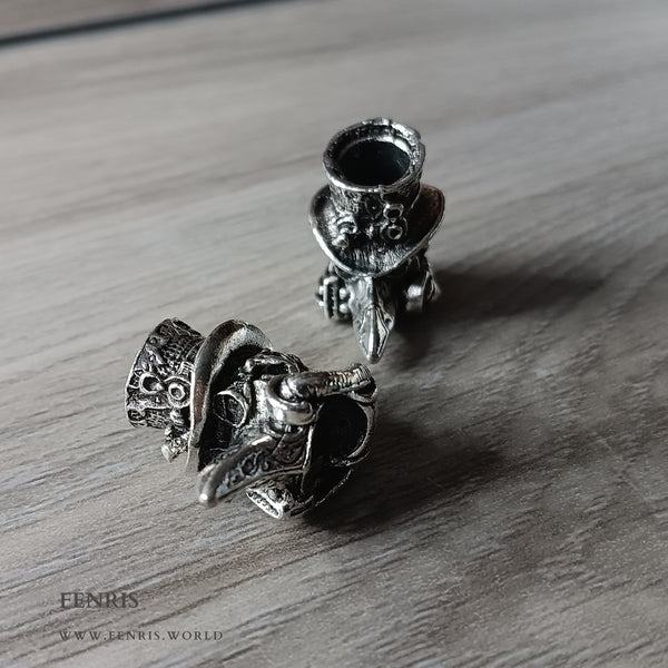 beard braid beads silver plague doctor