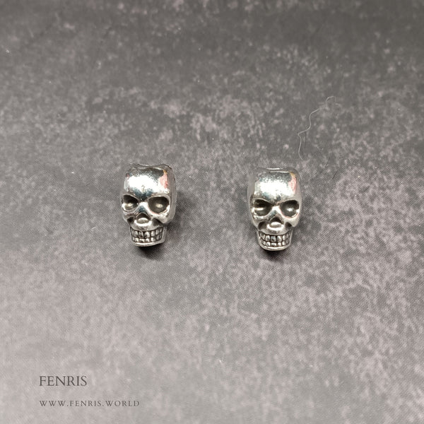 silver skull beard beads