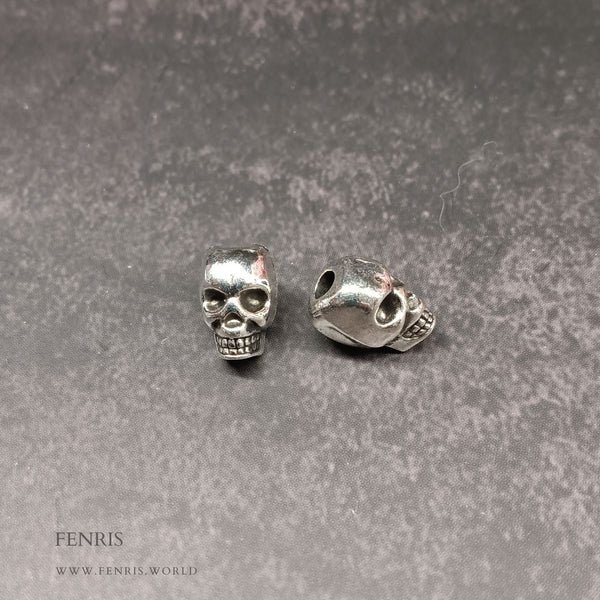 silver skull beard beads