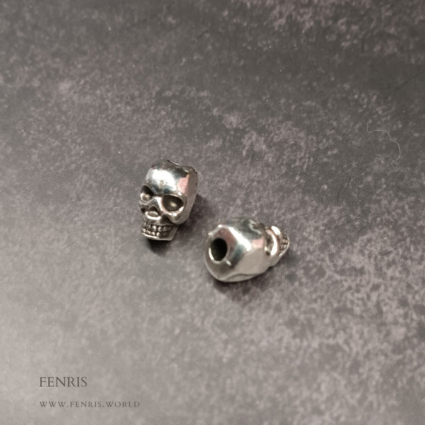 silver skull beard beads