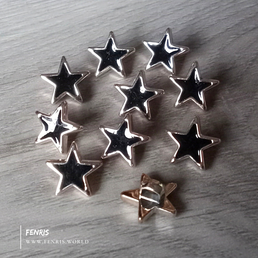Star Buttons Gold Black Enamel Small Shank Back – Fenris