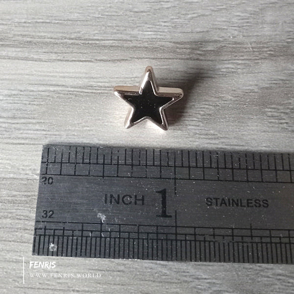 star buttons gold black enamel small