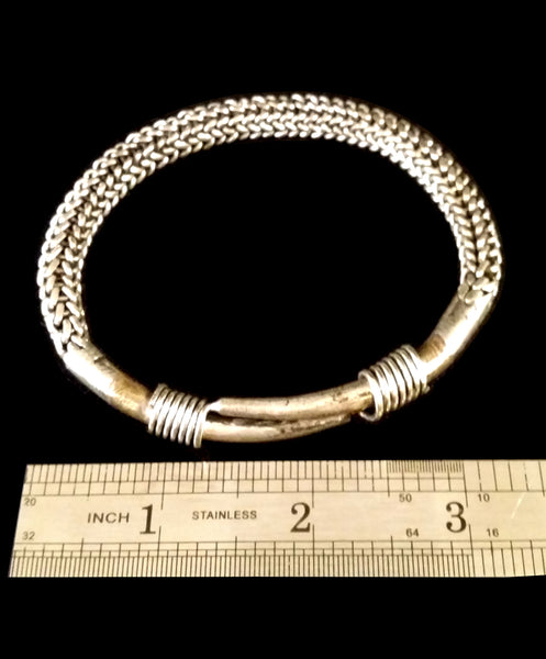 viking silver bracelet wire weave torc