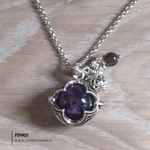 purple amethyst sphere necklace