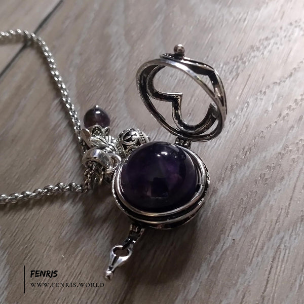 purple amethyst sphere necklace