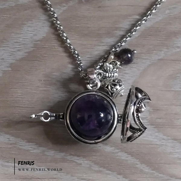 purple amethyst sphere necklace